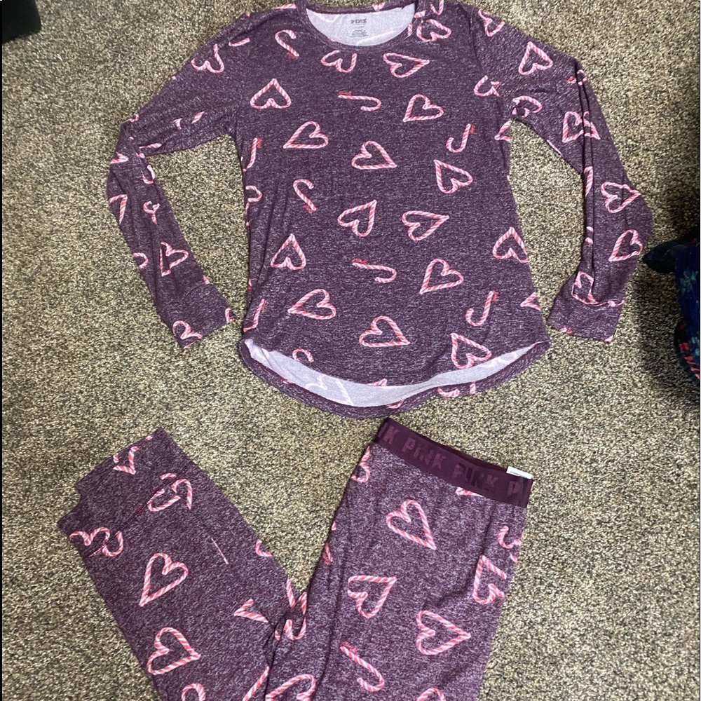 Victoria secret candy cane pjs size large